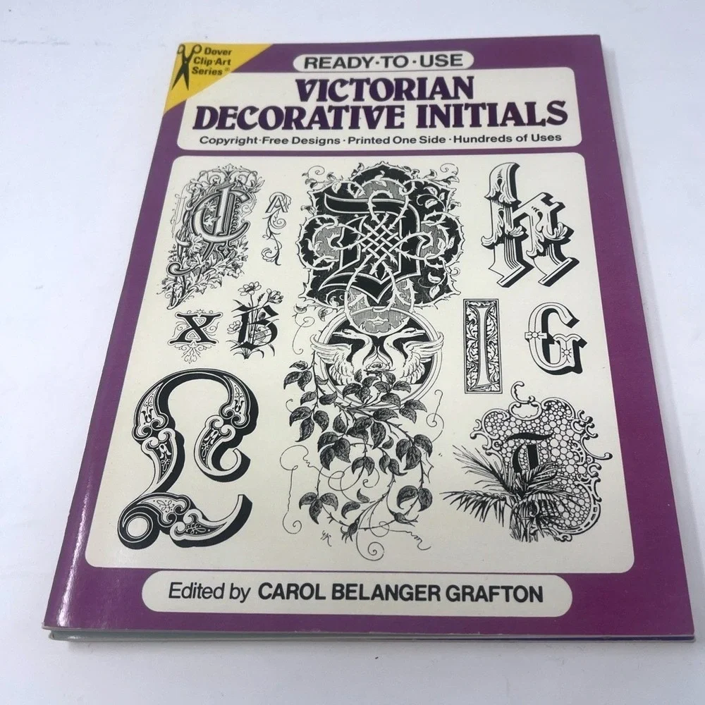Vintage Dover Ready-to-Use Clip Art Books Lot of 3 NOS Decorative Letters 1990